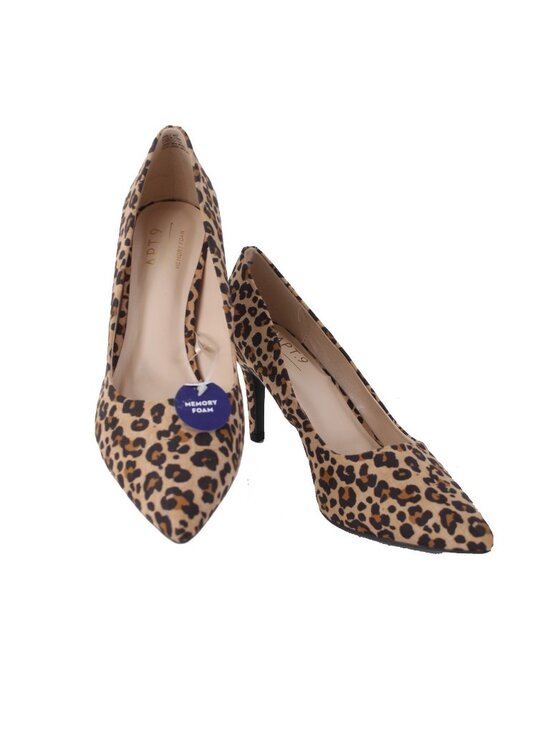 Apt. 9 Shoes - Apt 9 Heels Tinsleyy Cheetah Sz 9 M Brown Black Animal Print Fabric 3" Heels
